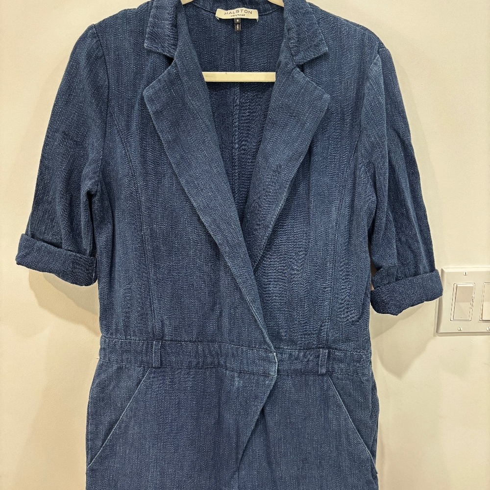 Heritage Halston Denim Jumpsuit | Size 8 | Tapered Leg | Perfect Condition 💙